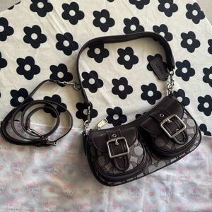 Coach Cbj00 Ashton Shoulder Bag Jacquard Leather Maple Color